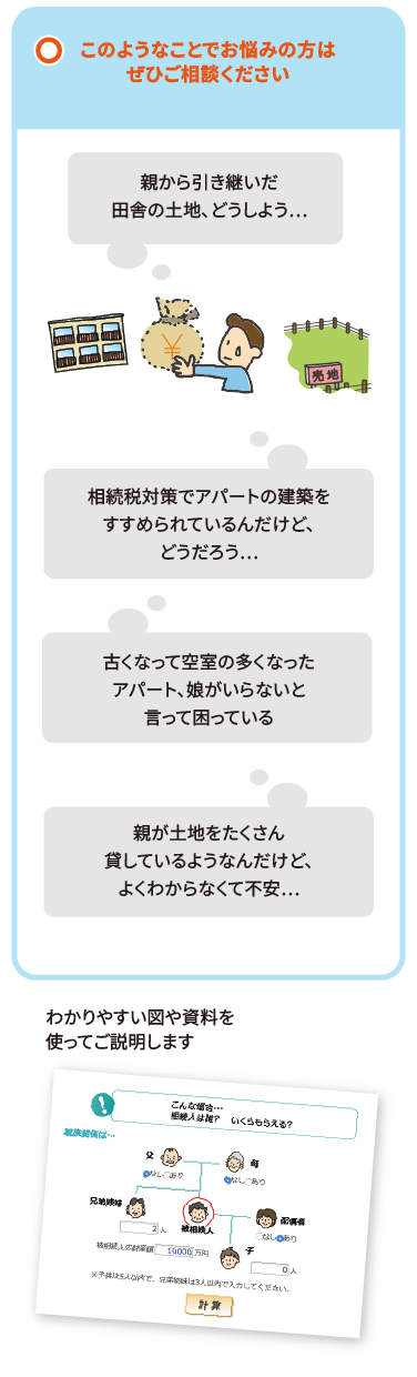 このようなことでお悩みの方はぜひご相談ください